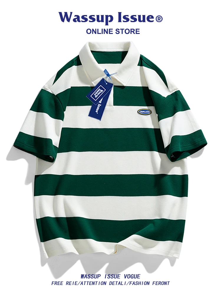 

WASSUP ISSUE Casual Short Sleeved Polo Shirt