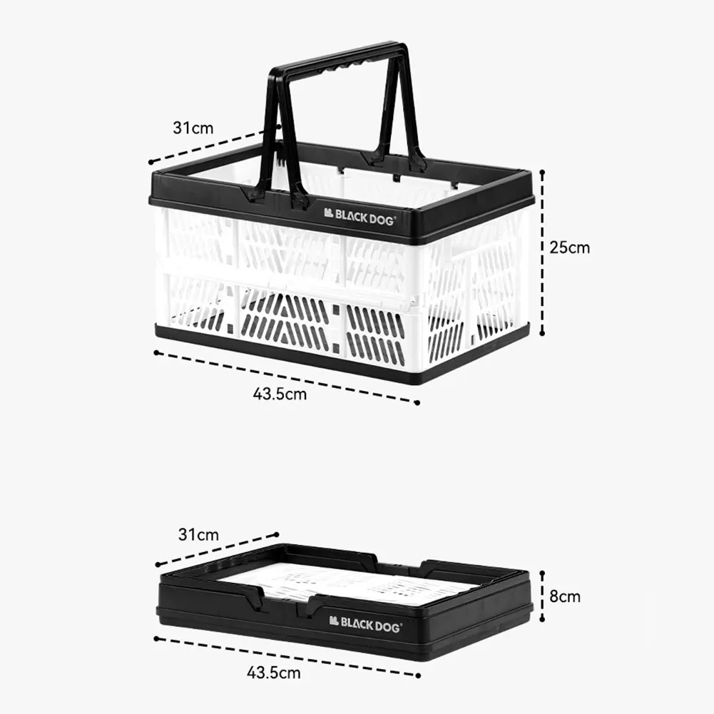 Foldable PP Storage Basket for Camping Picnic Kitchen