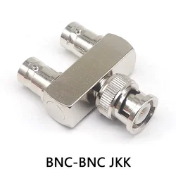 High - Quality All - Copper Coaxial Monitoring Adapter - Three - Way Connector (Male to Dual Female) (BNC JKK Y)