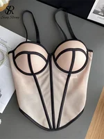 SINGREINY Sensual Irregular Sheath Corset Camisole Patchwork Backless Club Short Camis Fashion Ladies Streetwear Mini Sexy Camis - Image 3