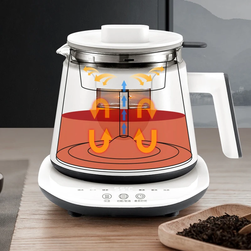 إبريق شاي زجاجي كهربائي ، تخمير شاي أسود ، بخار أو...