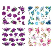  4pcs Spring Bird Snowflakes Nail Stickers Penguin Santa Elk Christmas Water Transfer Decals New Year Decor Manicure SAI44-49 