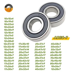 High - Performance Double Rubber Sealed Ball Bearings - Pre - Lubricated, ABEC - 7 Precision, 17x40x12 mm (Set of 2) - 6001RS - 12x28x8mm