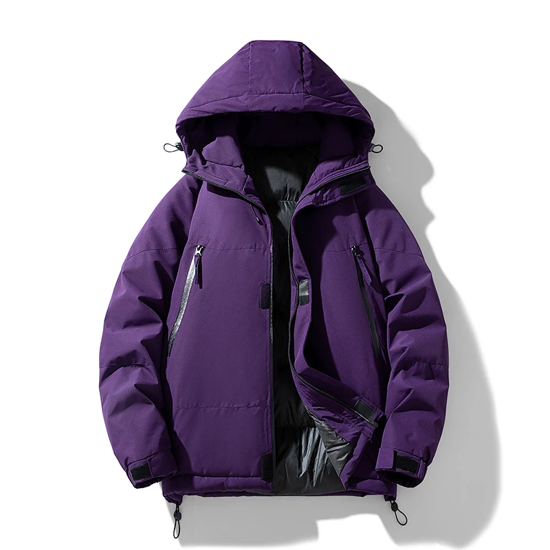 Winter Men's Warm Parkas Jacket Coat Solid Hooded Casual Waterproof Outwear Male Loose Thick Hooded Parkas Couple Clothing Coats