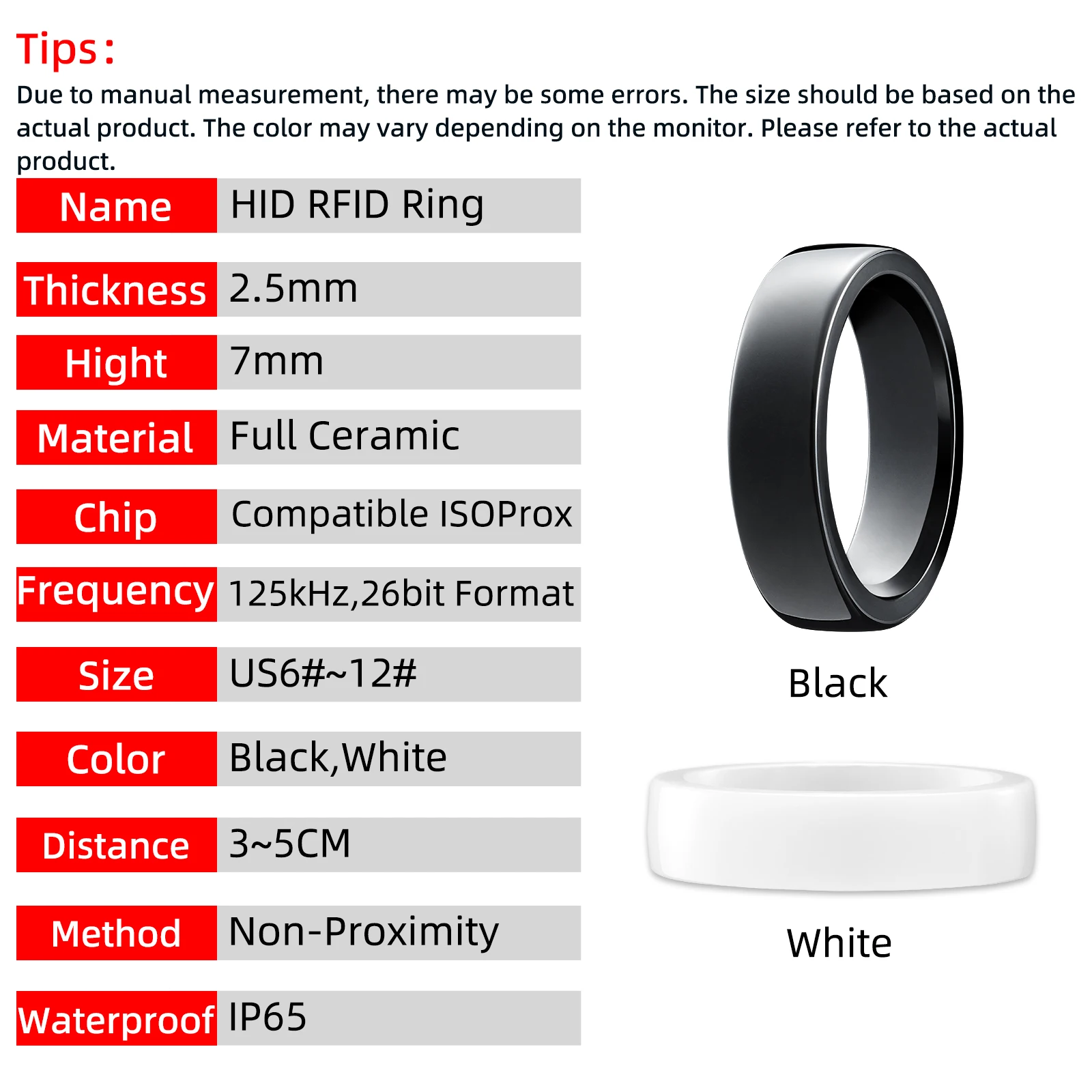 Enhanced HID RFID 125kHz Access Control Ring