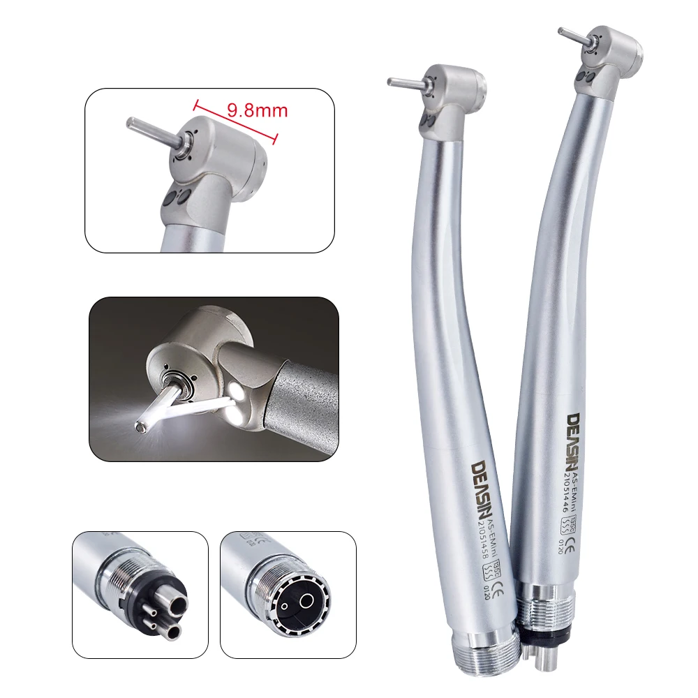 

Dental LED High Speed Handpiece Mini Head Dental Air Turbine with Double LED Single Water Spray Children 2/4Holes B2/M4