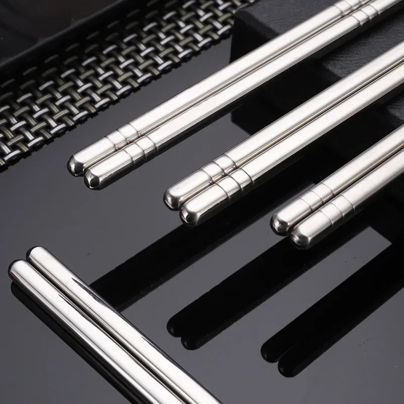Non Slip Chopsticks Sushi Chopsticks 1 Pair Stainless Steel 304/201 Metal Chopsticks Sushi Sticks Korean Japanese Food Chinese Chopsticks Kitchen