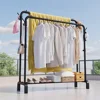 Floor Standing Clothes Rack Modern Simplicity Multifunction with Hooks Clothes Hanger Removable Double Row Household Coat Hanger 2