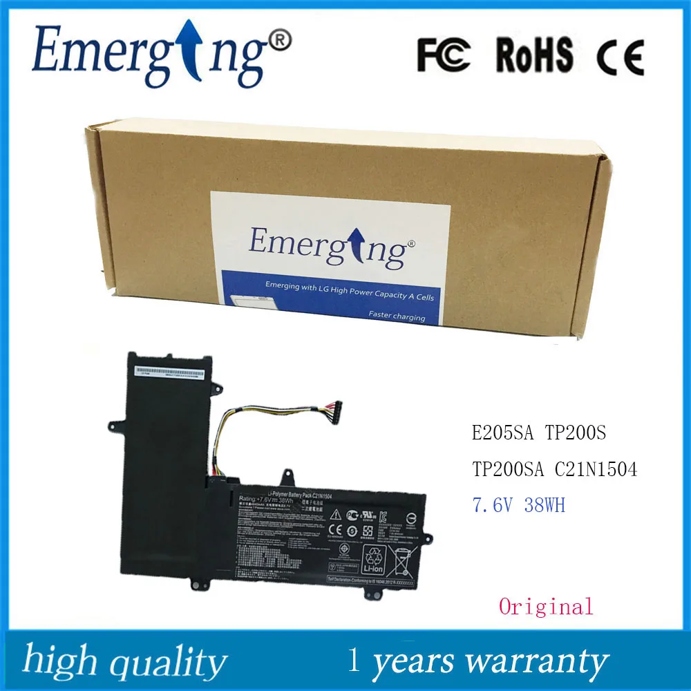 

7.6V 38Wh New C21N1504 Laptop Battery for ASUS E205SA TP200S TP200SA C21N1504