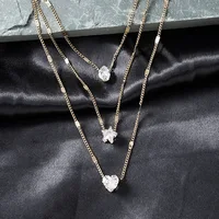 Harper Zircon Multilayer Pendant Necklace 4