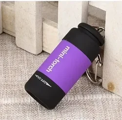 Compact USB Rechargeable Waterproof LED Keychain Flashlight (Purple)