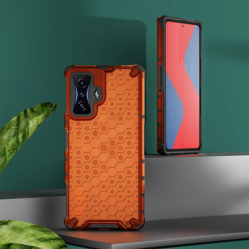 KEYSION ütésálló páncéltok POCO F4 GT F3 5G átlátszó méhsejt telefonhoz hátlap Xiaomi Redmi K50 Gaming K4 készülékhez_voghion.com