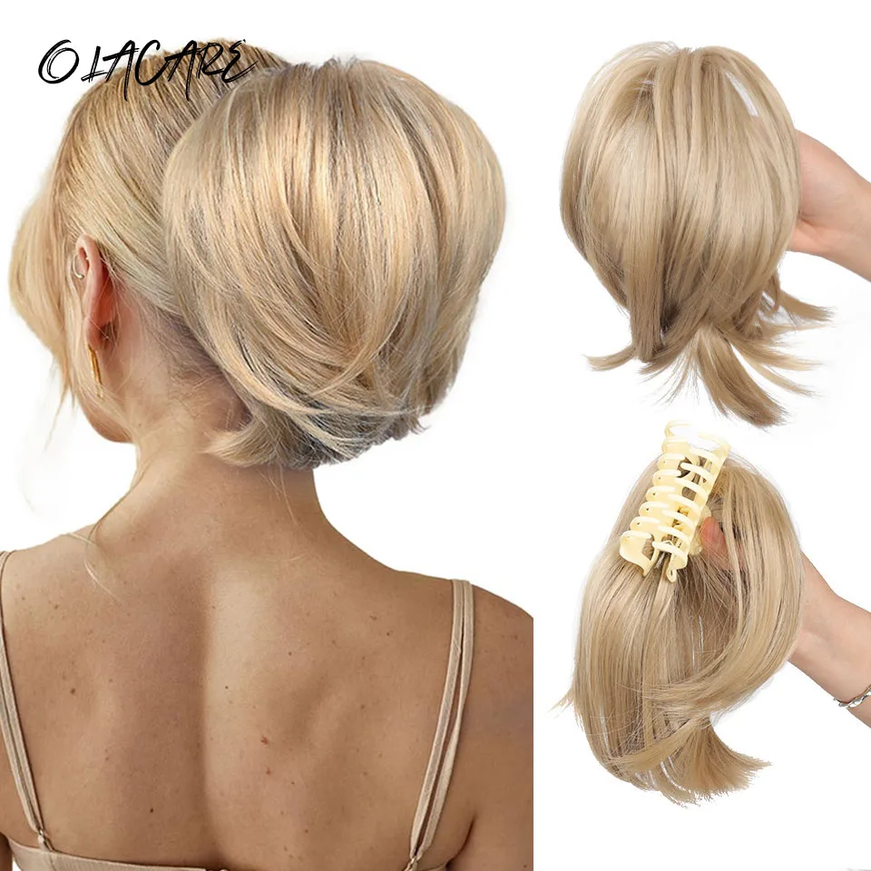 Synthetic Hair Claw Clip for Women Straight Short Ponytail