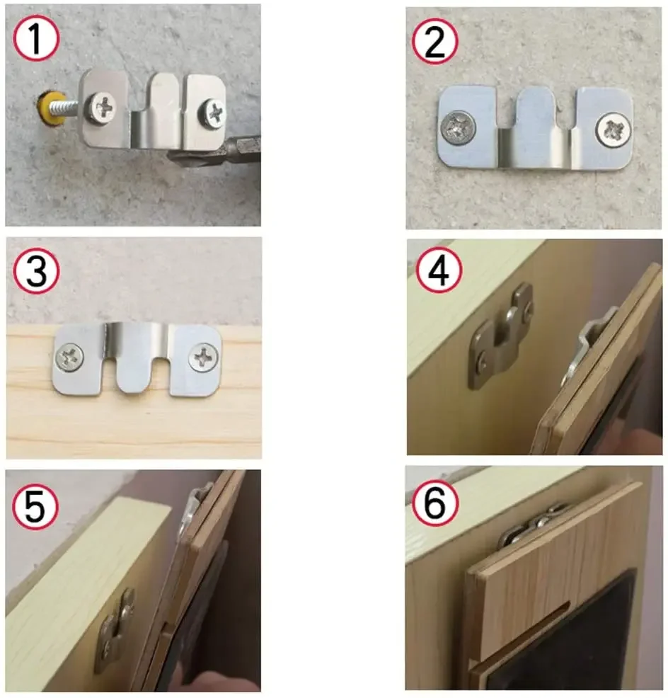 Shelf Bracket Bed Slats Connectors 8Pcs Stainless Steel Sectional Connector Furniture Interlock Bracket Screws Flush Mount Bracket for Sofa Photo Frame Mirror