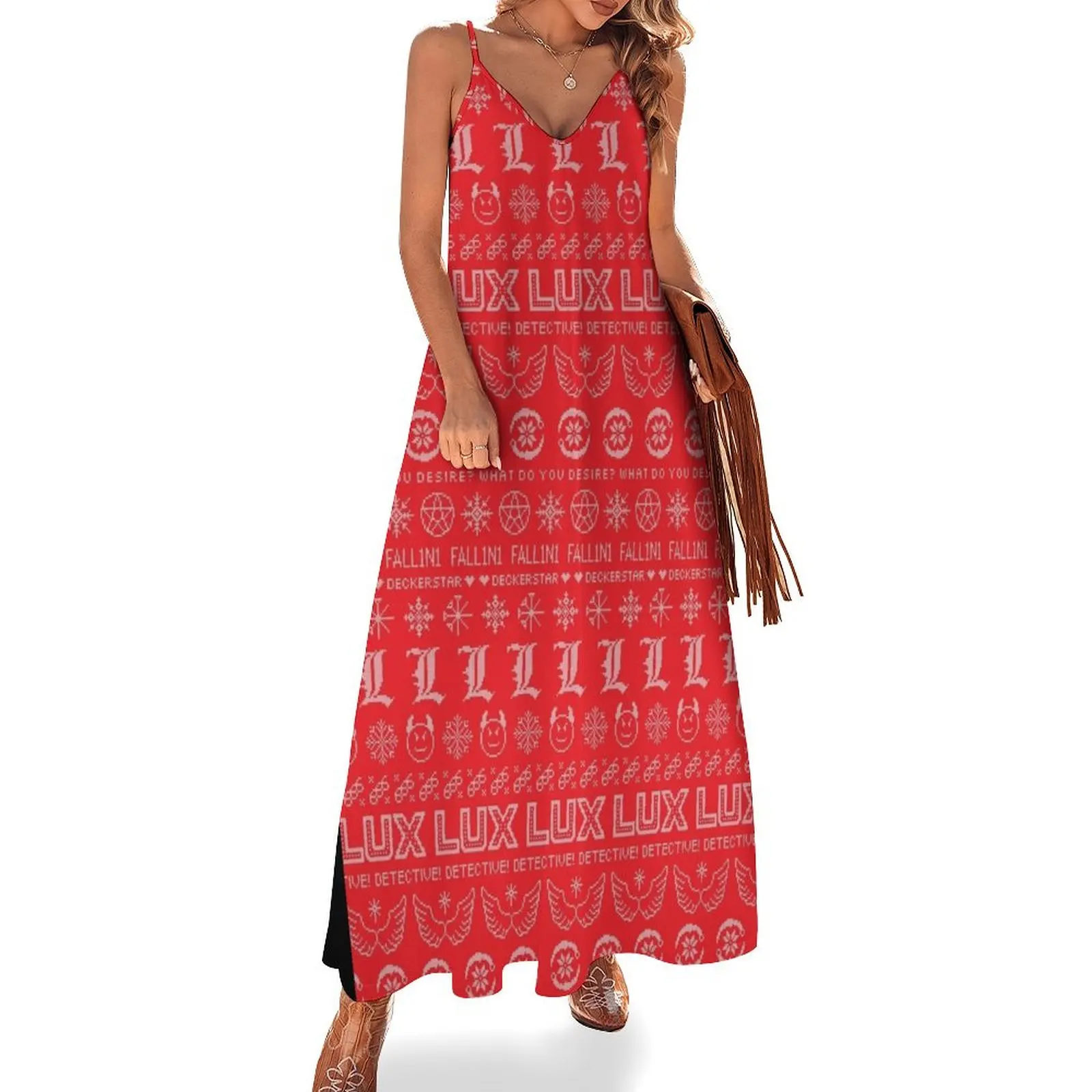 

Lucifer Christmas Sweater Sleeveless Dress Women's summer dresses Bride dresses Woman clothing