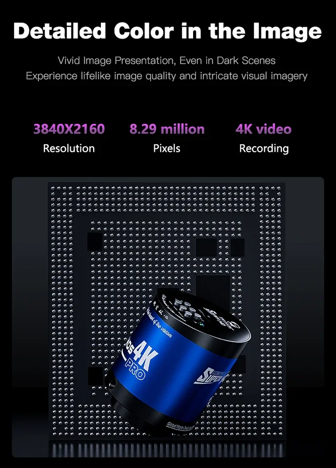 MECHANIC MOS-4K PRO 4K 울트라 HD 현미경 카메라 8.29MP IMX678 센서 타입-C 출력 C/CS 마운트 호환