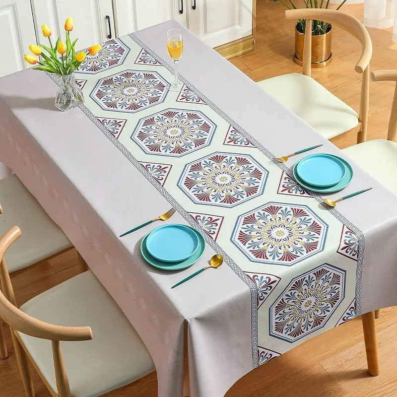 

B-154 oil-proof and waterproof no-wash tablecloth pvc table mat light luxury high-end dining table mat anti-scalding coffee tabl