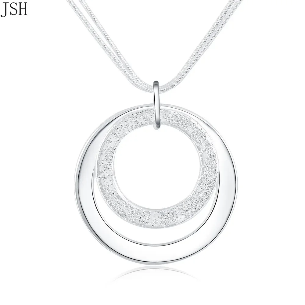 45cm 18inches 925 Sterling Silver Necklace exquisite noble luxury charm fashion women lady charms wedding circle jewelry