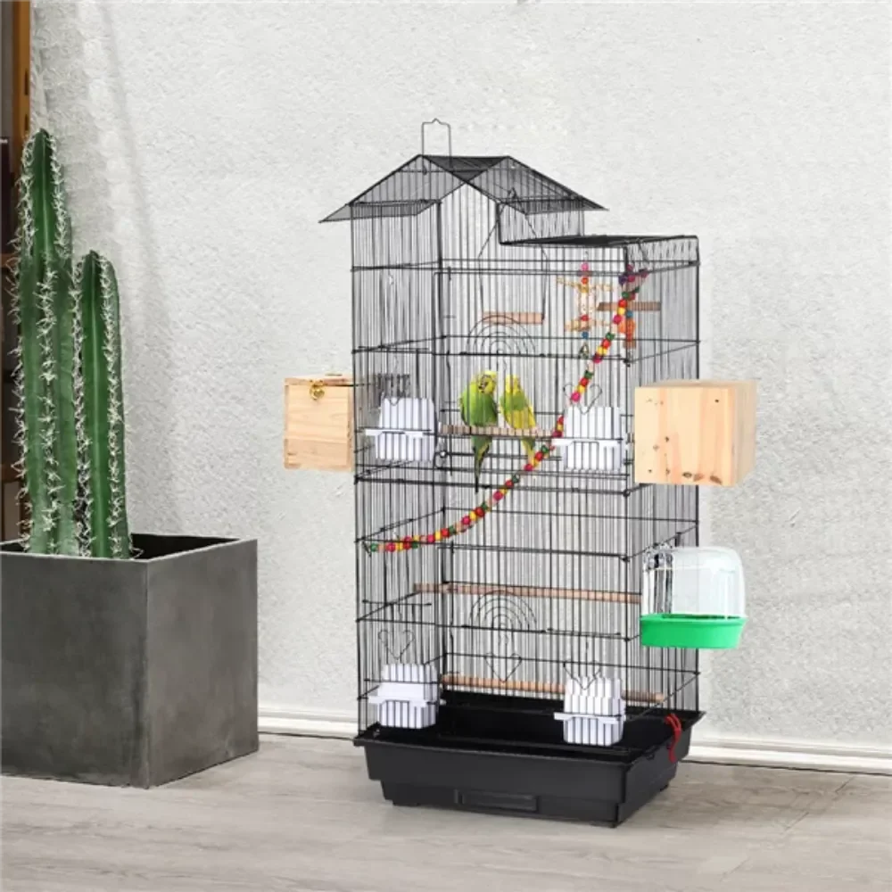 Bird Cage with perches and toys 1 Bird Cage with perches and toys 1
