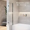 36 * 55 Inch Bathtub Shower Door,Bathroom Door with Bottom Seal,Liftable and Foldable Glass Door,Rectangular Bathtub Screen 4