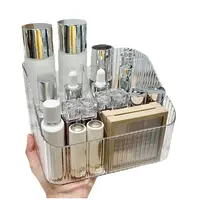 Transparent Makeup Organizer New 3/4-Slot Plastic Vanity Case Lightweight Washable Cosmetics Storage Rack 2