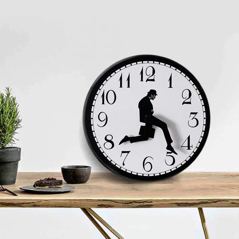 Walks Wall Clock British Comedy Inspired Ministry Of Silly Walk Wall Clock Classic Wall Watch Funny Walking Silent Mute Clock