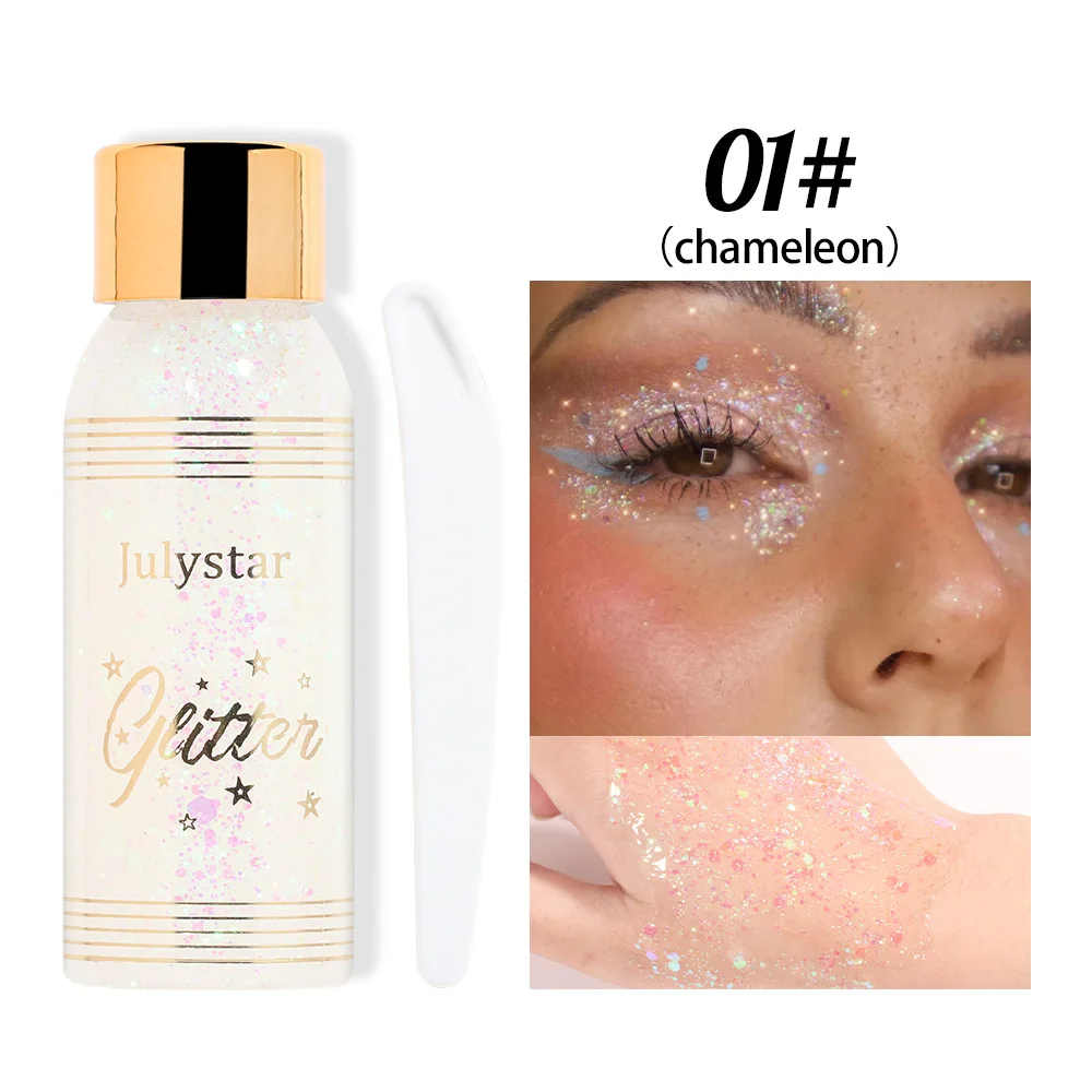 Multifunctional Eye Glitter Nail Hair Body Face Glitter Gel Art Flash Sequins Festival Stage Glitter Liquid Eyeshadow Decoration 6