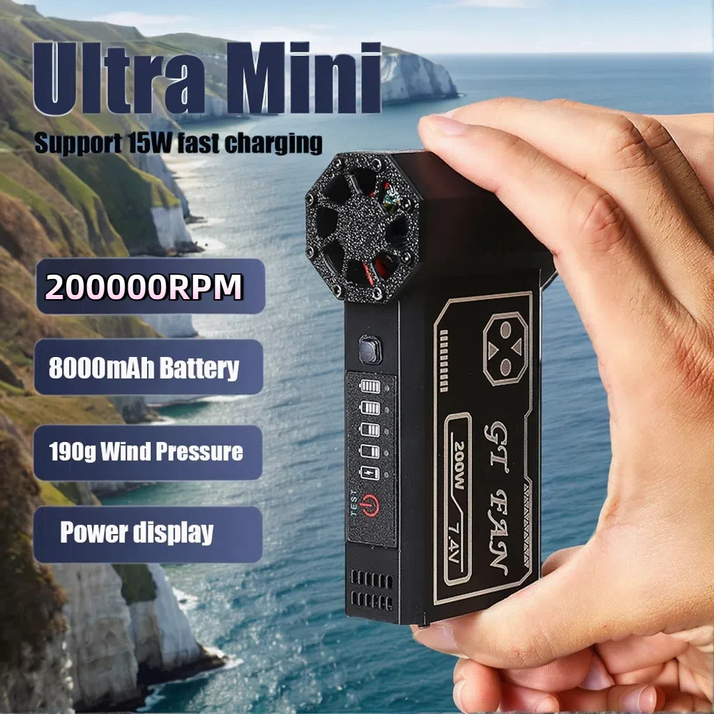 200000RPM Blower Brushless Motor Mini Turbo Jet Fan Outdoor Portable BBQ Electric Blower Car Keyboard Clean Hand Blower BBQ Fan Barbecue Blower Air Blower