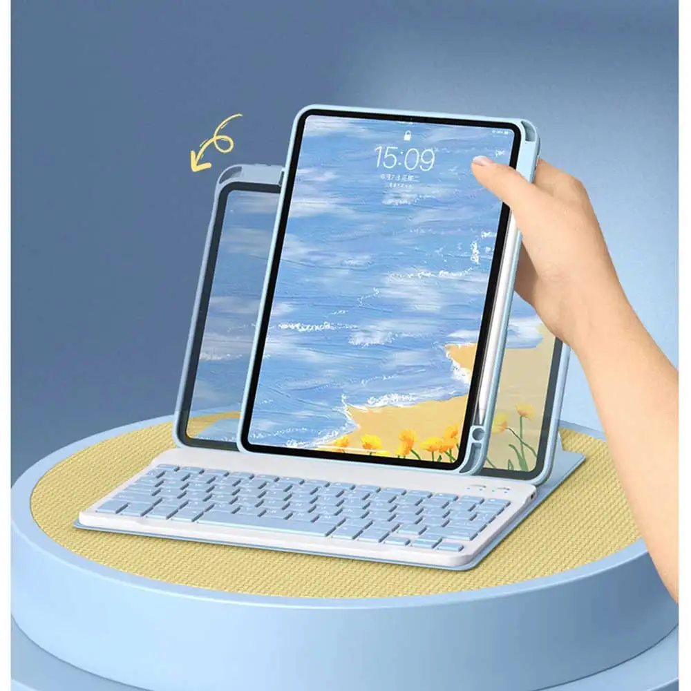 Premium Magnetic Keyboard Case with Transparent Cover and Mouse