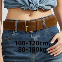 Coffee Brown Retro Belt Women's Style Fashionable Wide Belt for Jeans New Arrival Trendy Girl Belt from Guangzhou