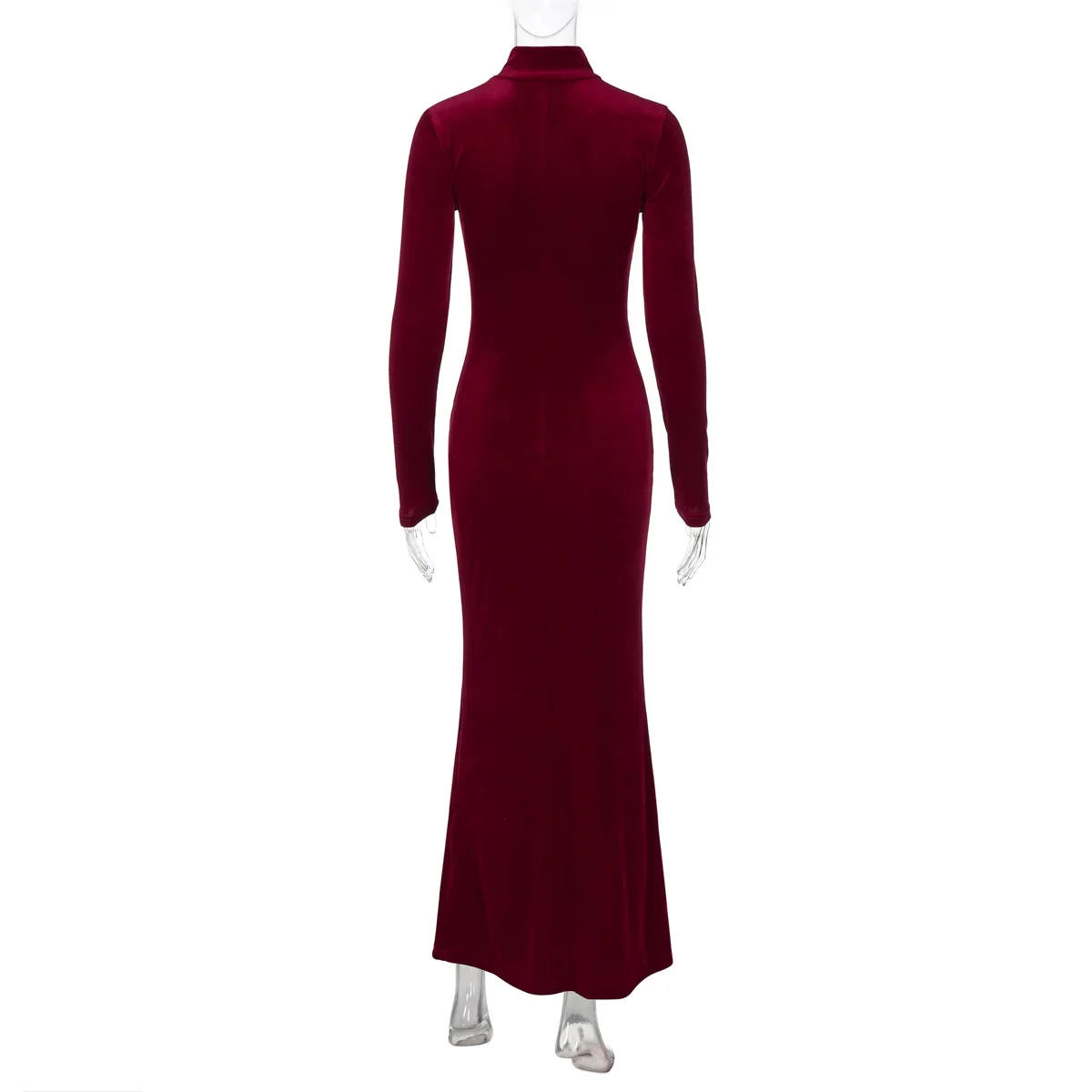 Fashion Pleated Skinny Dress Female High Waist Twist Long Sleeve Elegant Solid Party Dress Gown Women's Maxi Dress Autumn