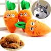 3pcs Pet Dog Squeaky Carrot Plush Toys Stuffed Soft Dog Cat Chew Interactive Toys for Dogs Cats Teeth Cleaning Pet Supplies 1