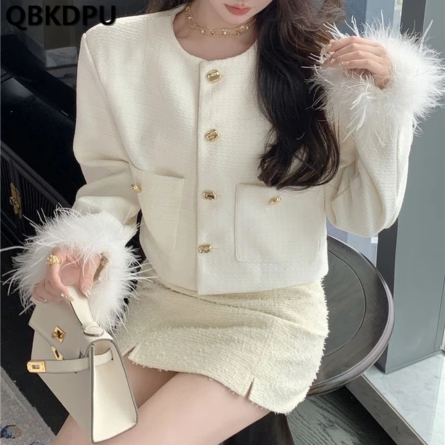 Vintage Design Twill Tweed Cropped Jacket Women Small Fragrance Style  Elegant Button Luxury Coat Casual Stylish Spring Outerwear - AliExpress