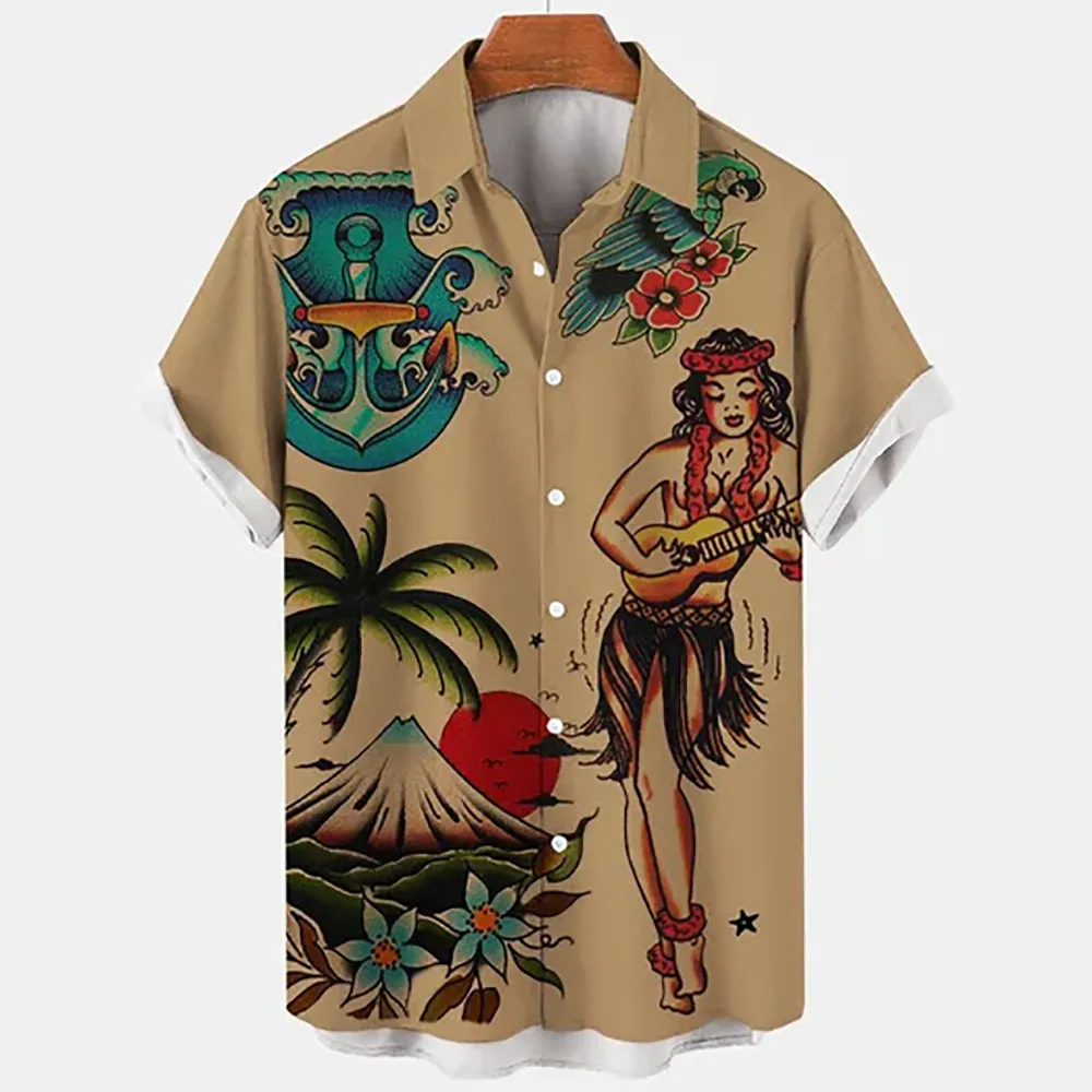 

Summer Men's Shirt Hawaii New 3D Printed Single Breasted Fruit Fresh Pattern Fashion Casual Dress Unisex Short Sleeved Shirt 5XL