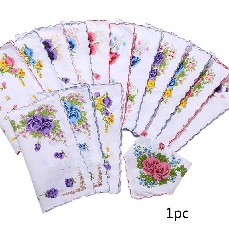 Women Pocket Handkerchiefs Mini Face Towels DIY Hairbands for Women Girl Wedding