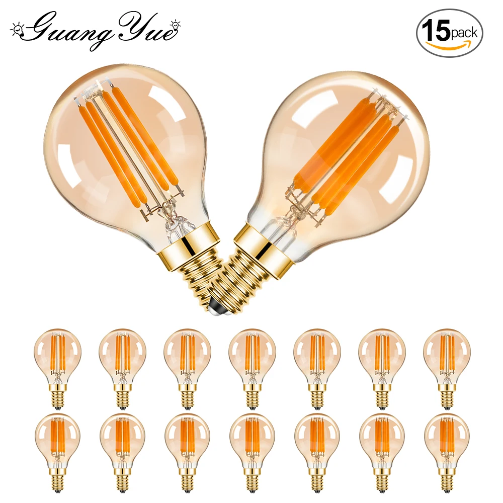 Vintage Warm White Amber LED Filament Bulb - Dimmable Mini Globe