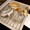 NISHIZAWA Pleated Metal Style Open Bracelet Personalized Design Bracelet Fashionable Niche Jewelry 1