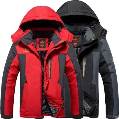 Plus Size Men's Fleece-Lined Thickened Jacket Breathable Outdoor Sports Warmmountaineering Suit Cotton-Padded Coat fleece jacket cotton jacket