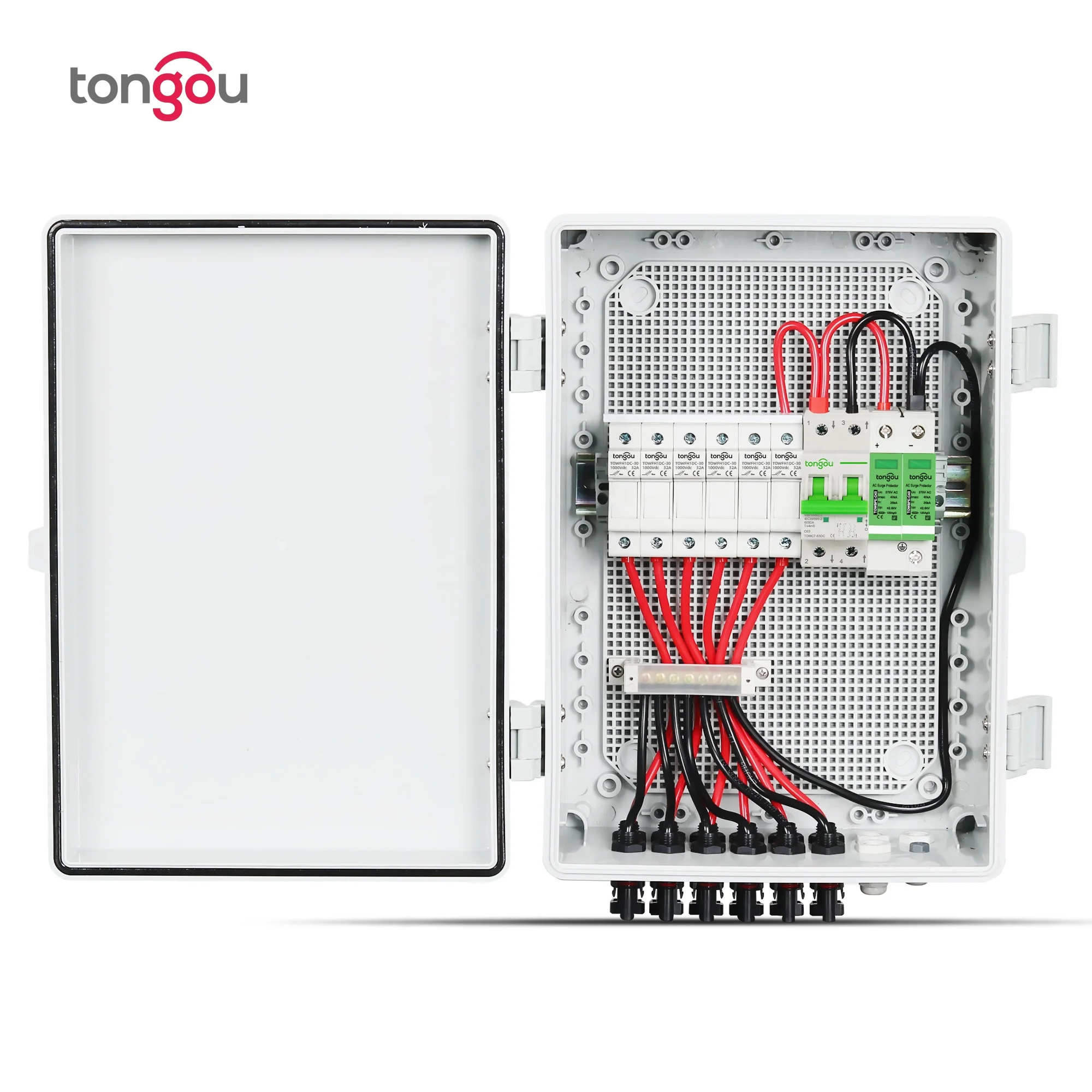 Scatola Combinatore Solare Fotovoltaico Con Protezione Contro I Fulmini 10A 6 Stringhe 1000V Per Pannello 550V Dc Pannello Interruttore Solare Tongou