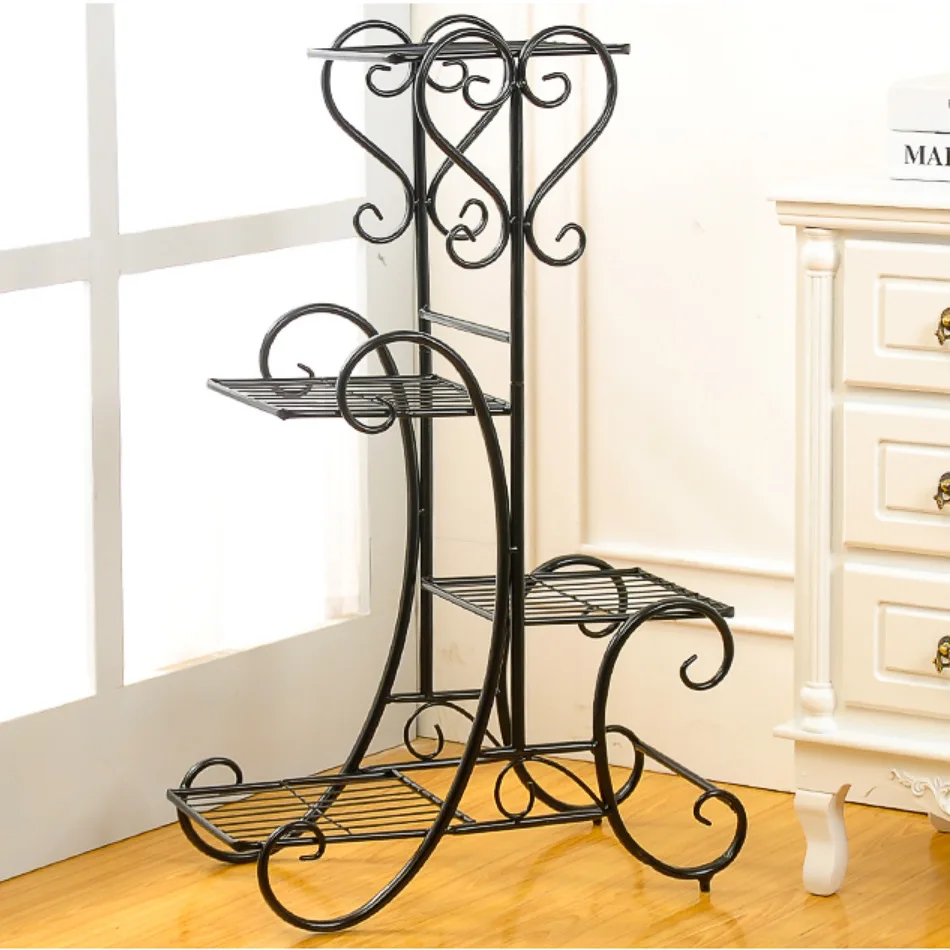 4Layer Floor Iron Balcony Green Pineapple Flower Rack Indoor Flower Rack Living Room Floor To Pot