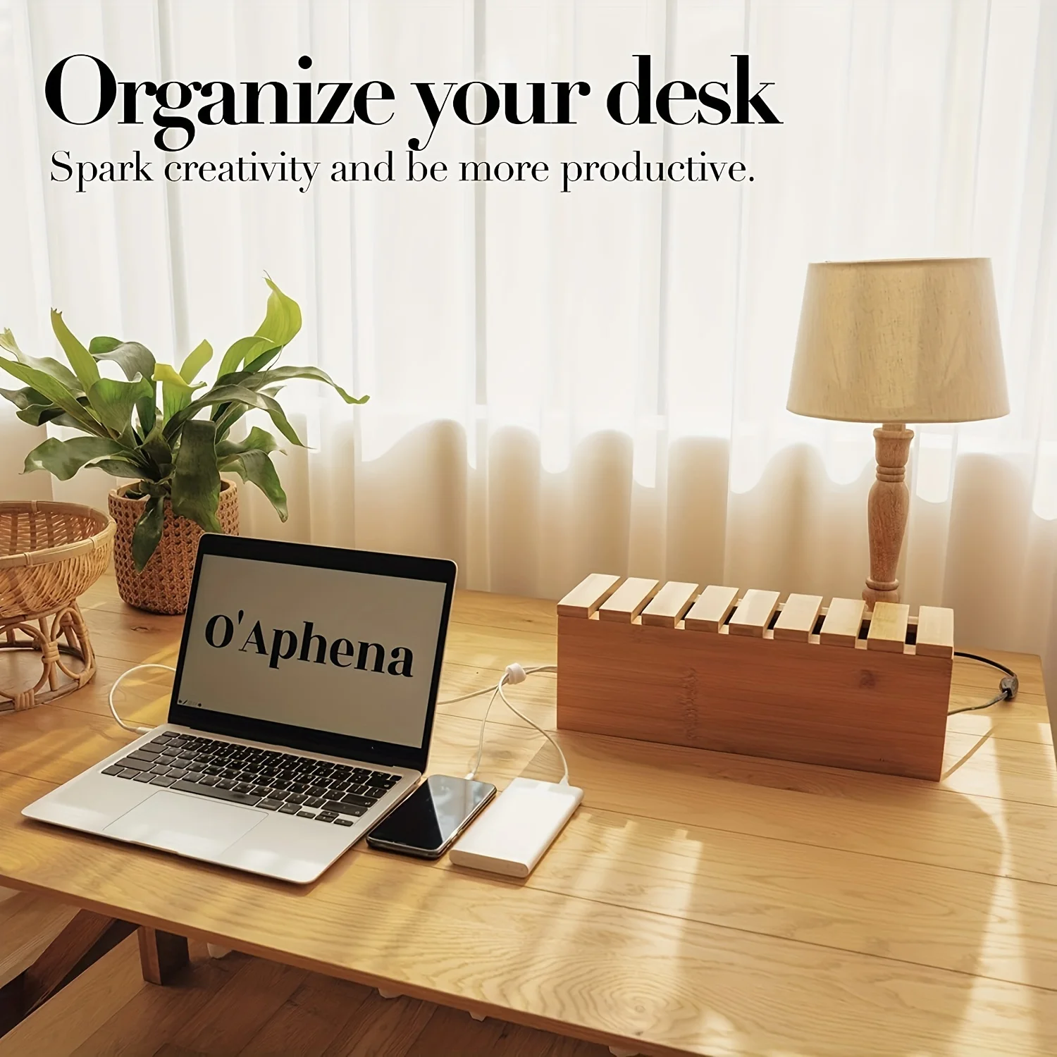 1pc Wood Wire Storage Box, Data Cable Storage Box, Power Cable Management Sorting Box, Socket Computer Cable Rack, Plug Box 6