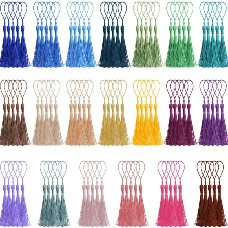 bookmark tassels 30Pcs Silky Bookmark Tassels Handmade Soft Craft Tassels Key Chain for Jewelry Making DIY Crafts Accessories
