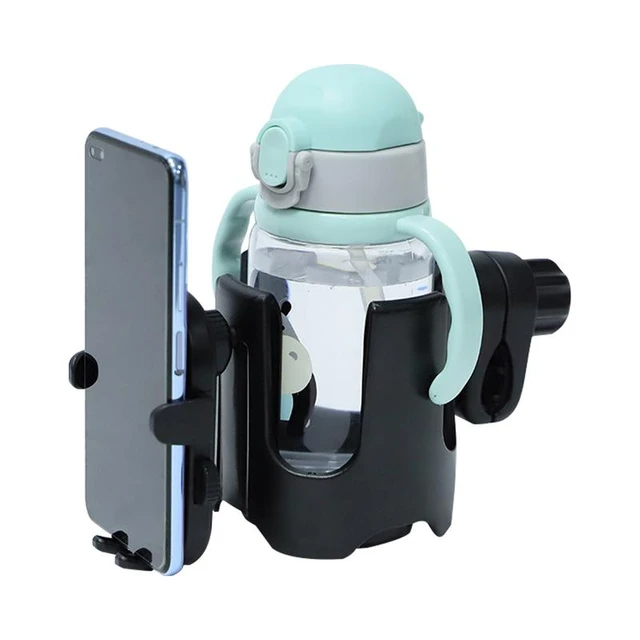 Adjustable Stroller Cup Holder With Phone Holder Drink Holder 2-in