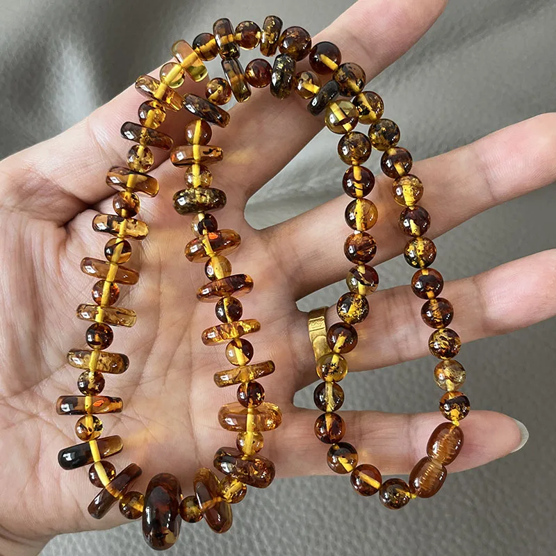 S6a0f77a6f66e4552b437bd9d8fcf4f10d New Natural Amber Necklace for Women Gift Europe Baltic Floral Beads Gorgeous 100% Original Real Designer Jewelry Mallzona