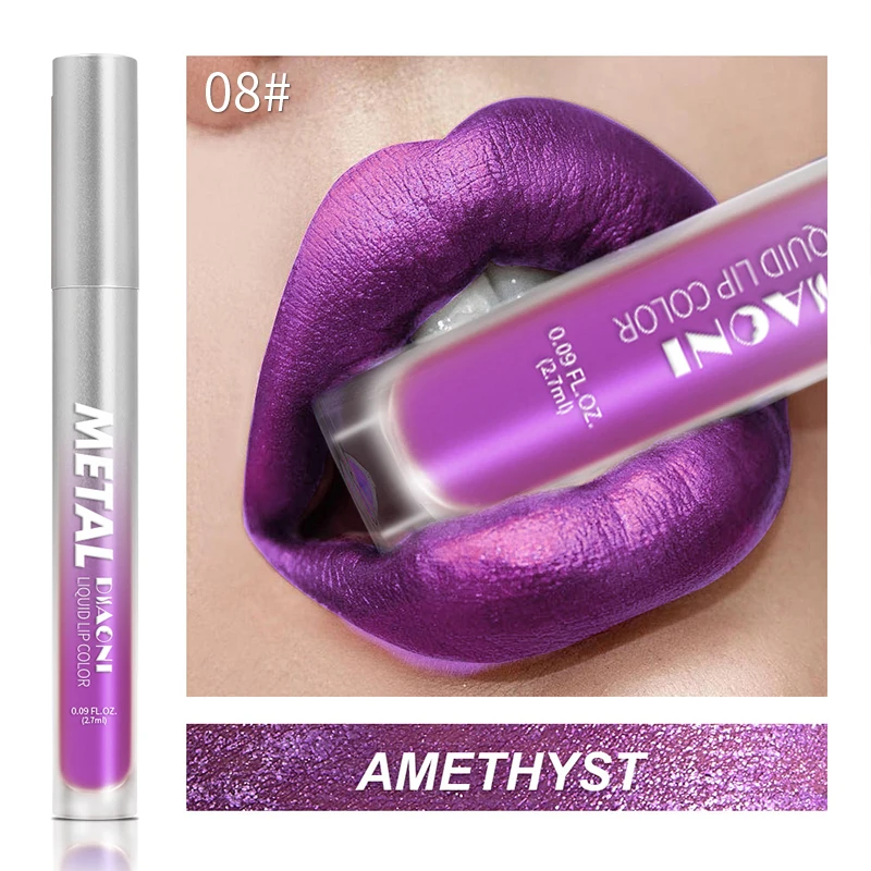 Liquid Lipstick Diamond Metallic Shine Pearlescent Glitter Gloss_voghion.com