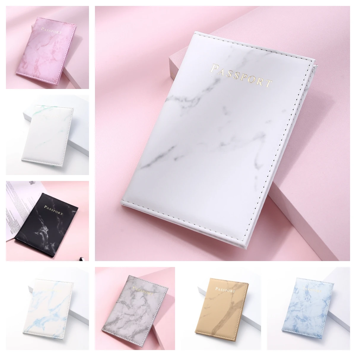 

Ticket Passport Holder Marble Pattern Passport Covers Men Travel Passport Protective Cover Women ID Credit Card Holder Wholesale