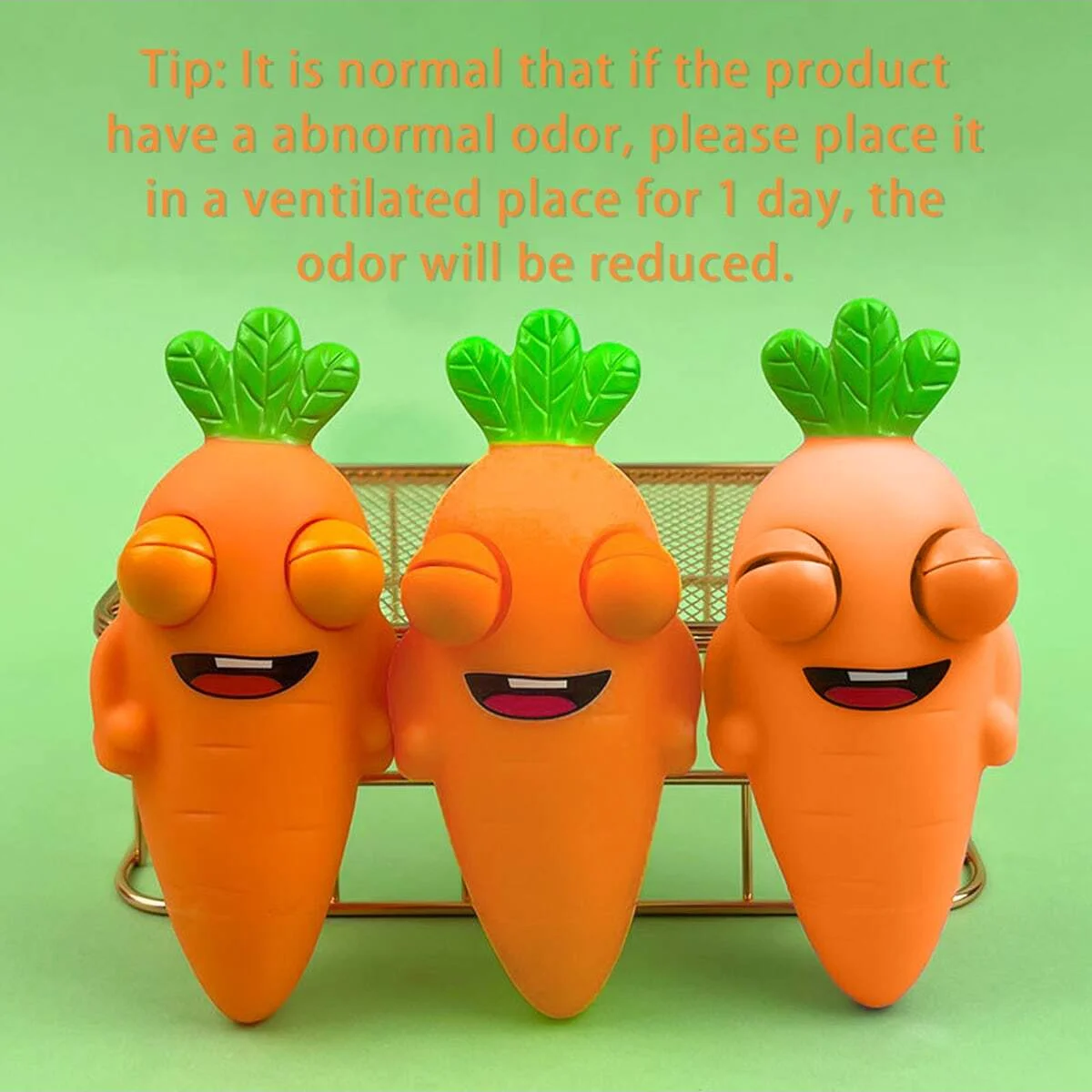 Narrow eyed Carrot Pinch toy for Cats and dogs