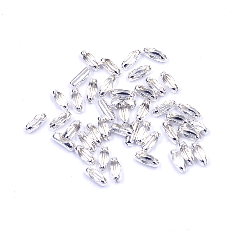 6000 Stück versilberte Verbindungsverschlüsse passend für 2,4 mm Kugelkette 8 x 3 mm – Detail 1