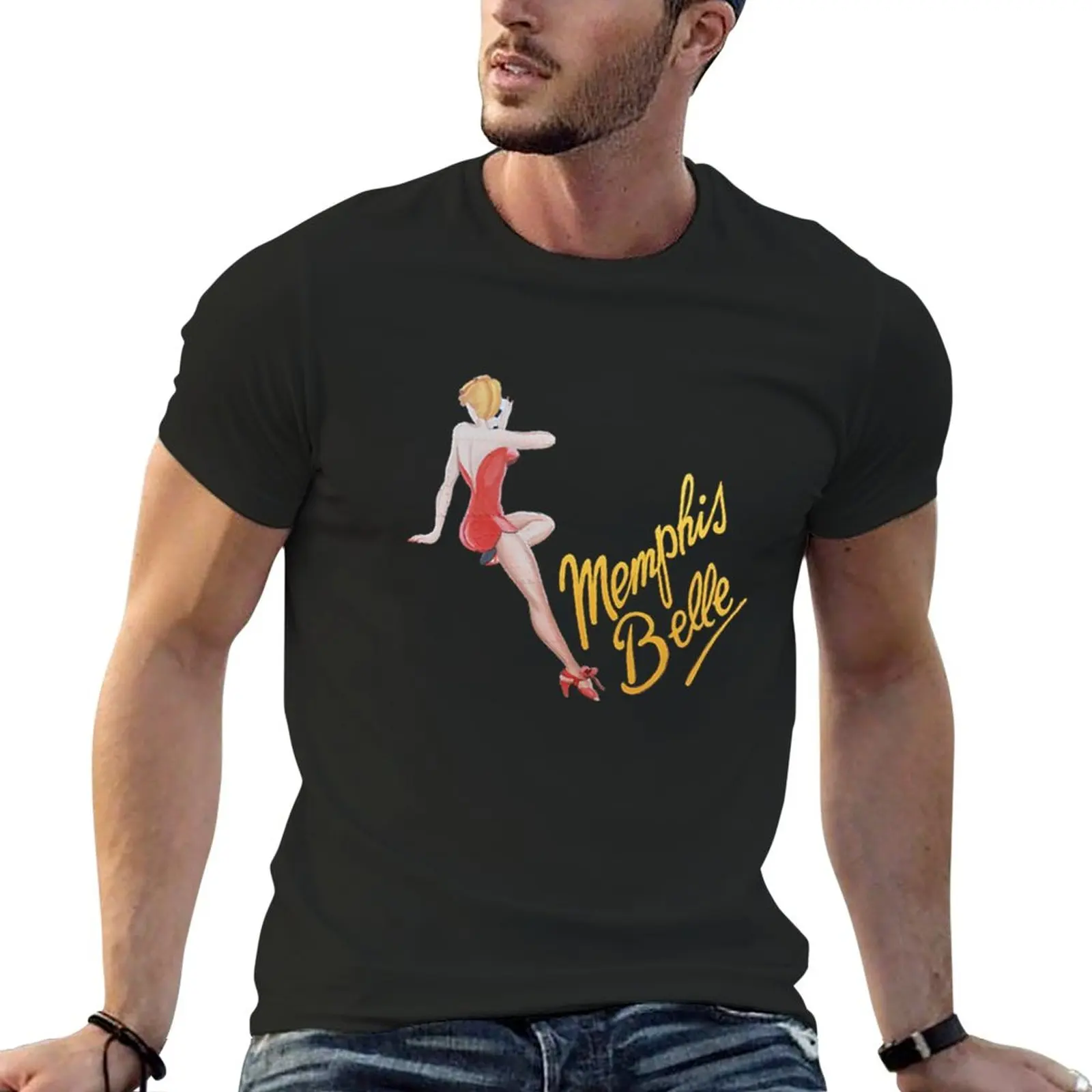 Memphis Belle Ww2 Bomber Nose Art T-Shirt Manica Corta T-Shirt Divertenti T-Shirt Uomo Mens T-Shirt Pack