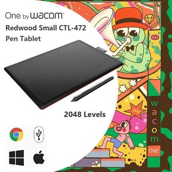One by Wacom 8.3 x 5.7" Graphics Digital Drawing Pen Tablet 2048 Levels for OSU Online Education Windows Mac Chrome (Small Size) 1